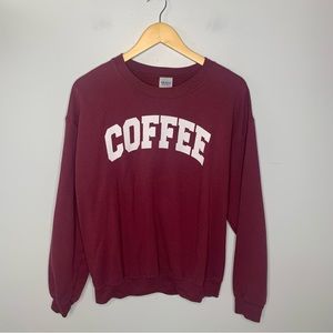 Gildan Coffee Graphic Pullover Crewneck Medium